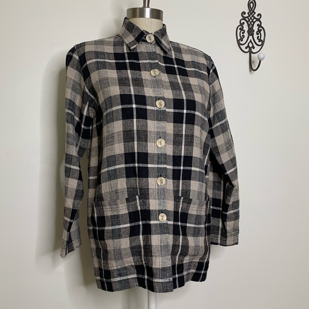 Cheryl Nash 100% Linen Button Front